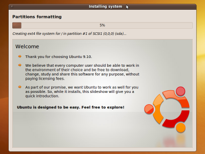Ubuntu 9.10 Karmic Koala - Instalacja