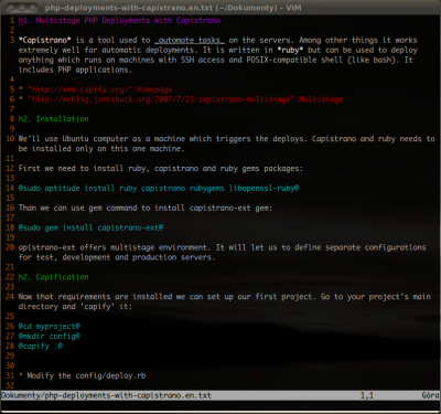 Textile w vim